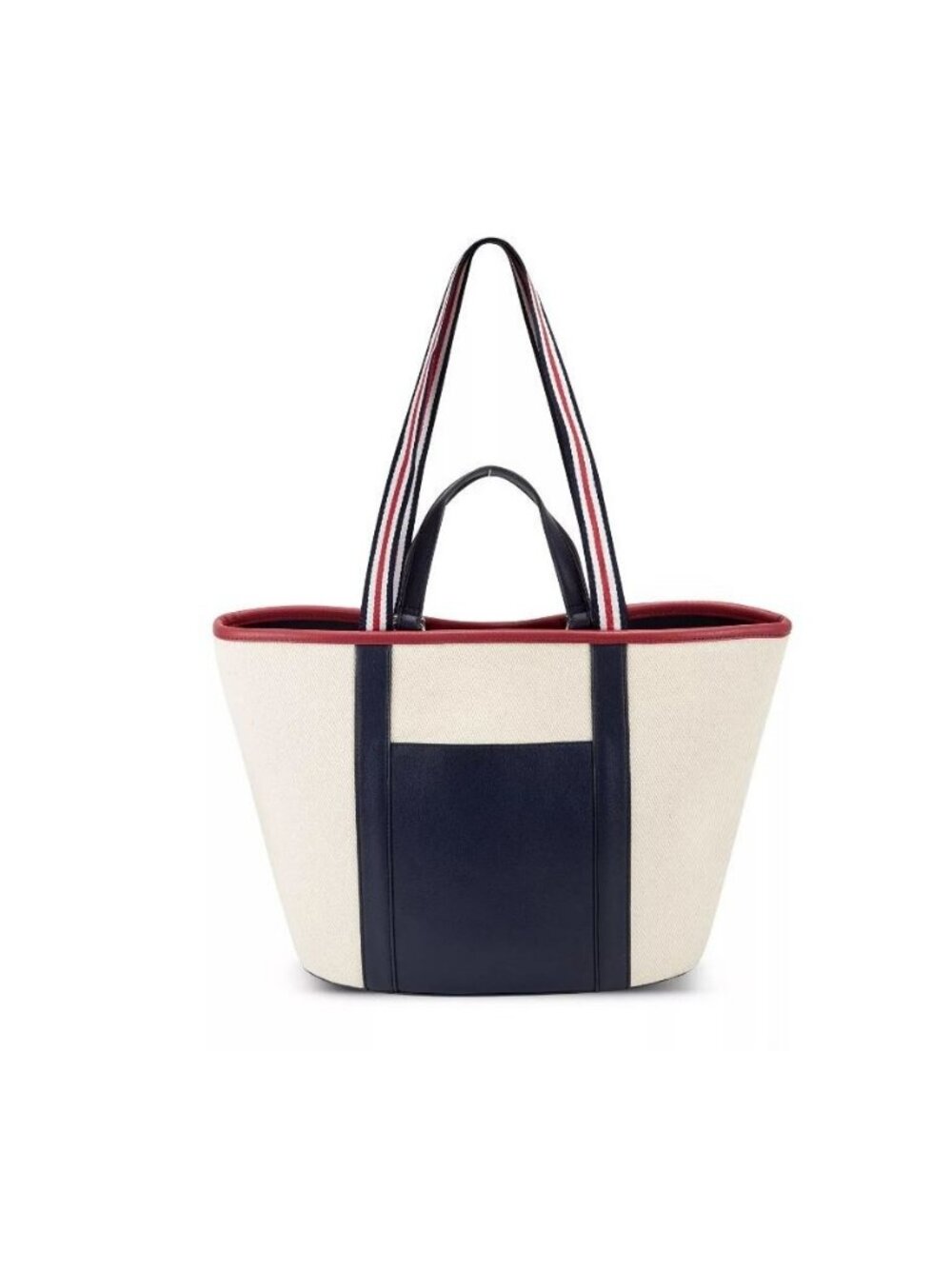 INC Alyssaa Large Canvas Tote Bag Women’s Navy Natural~